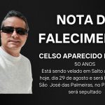 Nota de Falecimento do senhor Celso Aparecido Ribeiro