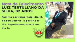 Leia mais sobre o artigo Nota de falecimento do senhor Luiz Tertuliano da Silva