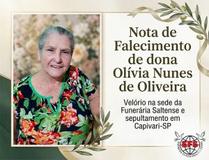 Leia mais sobre o artigo Nota de Falecimento de dona Olívia Nunes de Oliveira em Salto