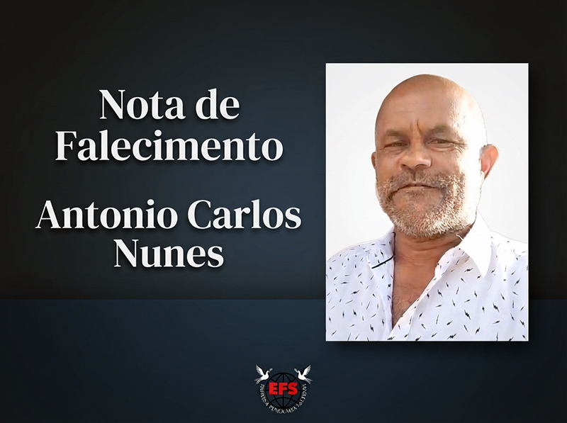 Nota de Falecimento de Antonio Carlos Nunes, de 52 anos