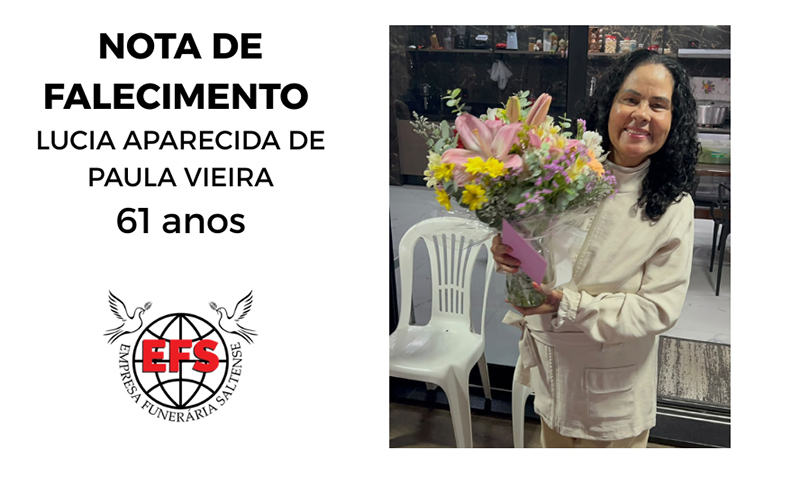 Nota de Falecimento de Lucia Aparecida